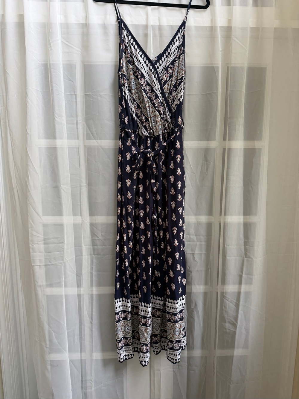 LASCANA Navy Printed Wrap Jumpsuit